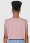 Camiseta Cropped Forever 21 Muscle Tee Rosa - Marca Forever 21