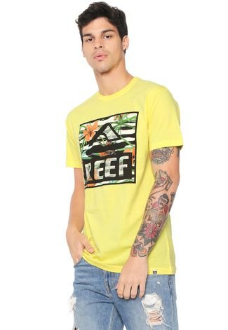 Camiseta Reef Floral Amarela