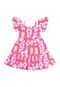 Vestido Estampa Neon Infantil Quimby Rosa - Marca Quimby
