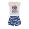 Kit 5 Conjuntos de Crianças Infantil Moda de Verão com Shorts de Cotton Liso e Estampadas - Marca CFAstore