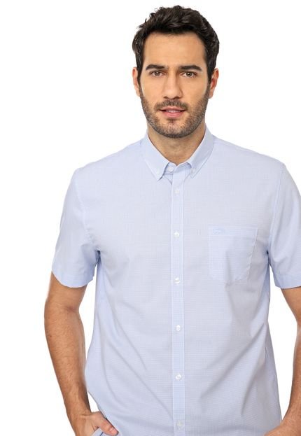 Camisa Lacoste Reta Xadrez Azul/Branca - Marca Lacoste