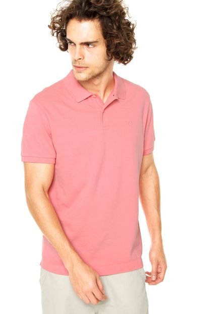 Camisa Polo Richards Bordado Rosa - Marca Richards