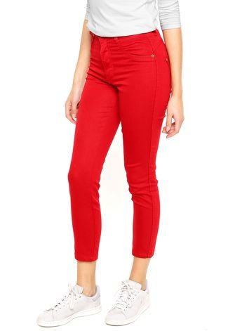 Calça Jeans Biotipo Skinny Vermelha