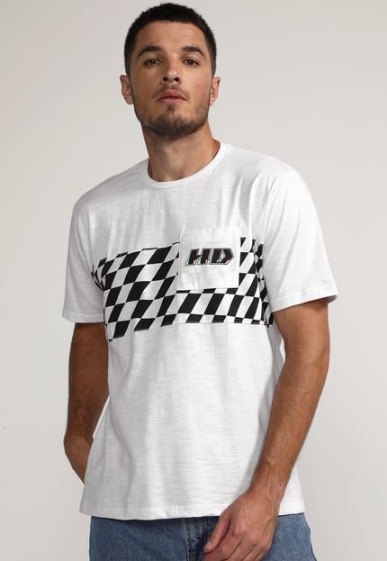 Camiseta HD Xadrez Race Branca - Marca HD Hawaiian Dreams