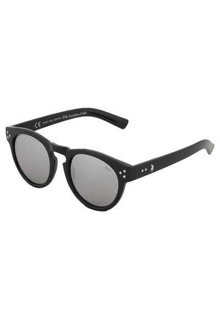 Óculos de Sol Polo London Club Redondo Preto/Prata - Marca PLC