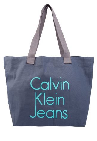 Bolsa Sacola Calvin Klein Logo Color Azul-Marinho/Cinza