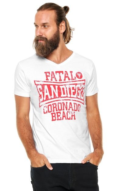 Camiseta Fatal Surf Gola V Branca - Marca Fatal Surf