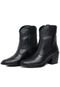 Bota Texana Western Bico Fino Cano Curto Country Couro Croco Preto Kuento Shoes - Marca KUENTO SHOES