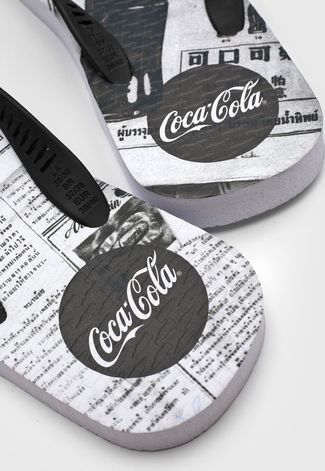 Chinelo Coca Cola Shoes Vintage Branco/Preto