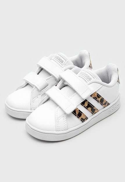 Tênis adidas Infantil Grand Court Leopardo I Branco/Bege - Marca adidas