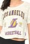 Camiseta Cropped NBA Los Angeles Lakers  Bege - Marca NBA