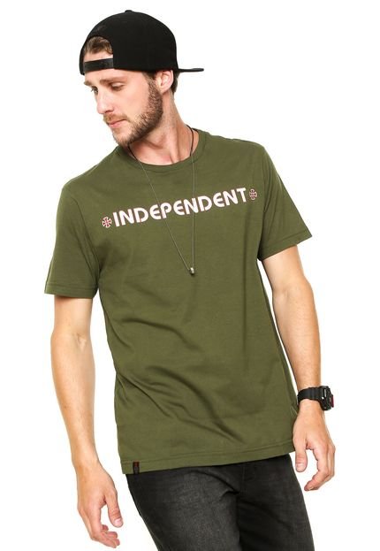 Camiseta Independent Bar Cross Logo Verde - Marca Independent