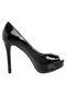 Peep Toe My Shoes Bow Down Preto - Marca My Shoes