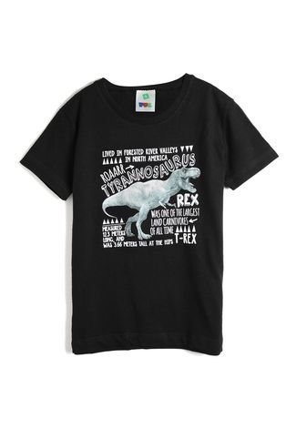 Camiseta PUC Menino Dinossauro Preta