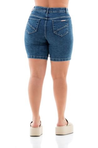 Bermuda Jeans Feminina Slim Arauto Imperio Max  Azul Claro