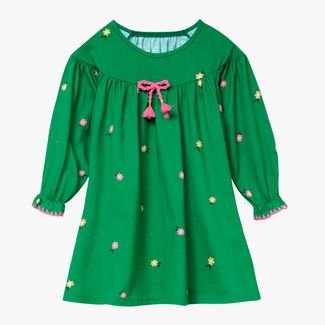 Vestido Infantil Menina Nanai Estampa de Flores Verde