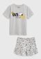 Pijama Tricae por Snoopy Curto Infantil Lazy Days Cinza - Marca Tricae por Snoopy