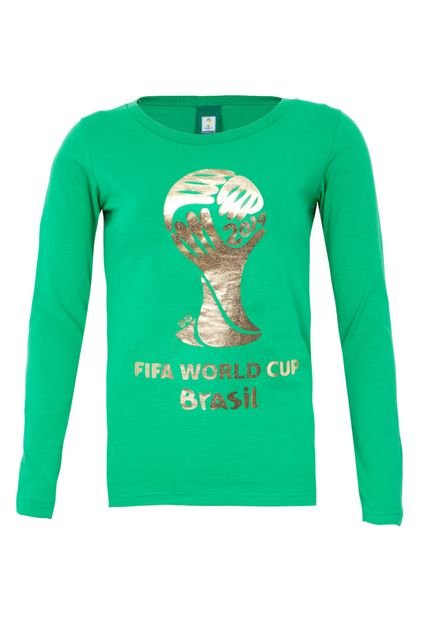 Blusa Licenciados Copa do Mundo Taça Dourada Verde - Marca Licenciados Copa do Mundo