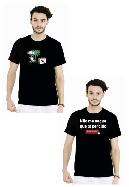 Kit Camiseta Manga Curta Relaxado D Preto/Preto - Marca Relaxado