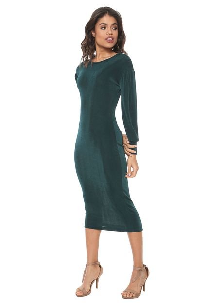 Vestido Colcci Midi Liso Verde - Marca Colcci