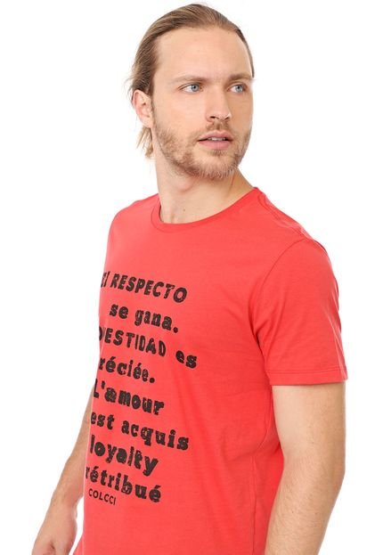 Camiseta Colcci Lettering Vermelha - Marca Colcci