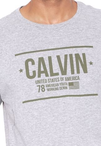 Camiseta Calvin Klein Lettering Cinza