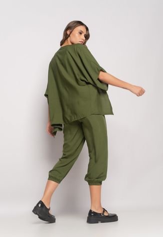 Kimono Viscolinho Salvatore Fashion Verde
