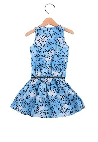 Vestido Kyly Curto Infantil Animal Print Azul