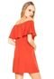 Vestido Ombro-a-Ombro Colcci Curto Babado Laranja - Marca Colcci