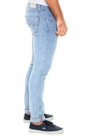 Calça Jeans Lacoste Skinny And City Pants Azul