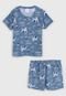 Kit 2pçs Abrange Curto Infantil Full Print Azul - Marca Abrange