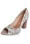 Peep Toe  Via Marte Salto Alto Grosso Bege - Marca Via Marte