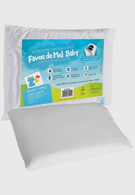 Travesseiro Fibrasca Anti Sufocante Favinhos Baby Branco - Marca Fibrasca