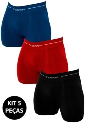 Kit Cueca Boxer Plus Size Underwear Lisa 5 Peças - Preto