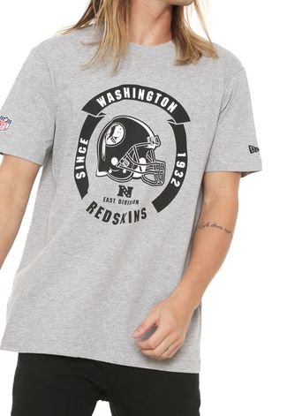 Camiseta New Era Washington Redskins Cinza