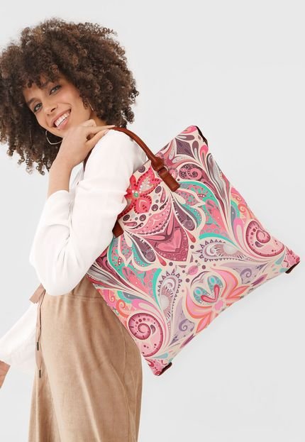 Bolsa Tiracolo Shopping Bag Multiverse Rosa - Marca Desigual