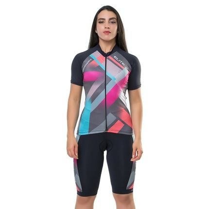 Camisa Ciclismo Elite 135168 Plus Size Feminina - Preto - Marca ELITE