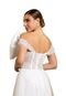 Vestido Longo de Noiva Casamento Máx Laço Ombro à Ombro Helenice Branco - Marca Cia do Vestido