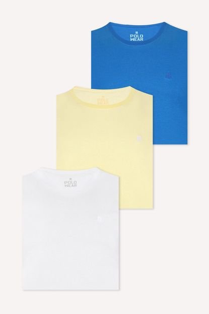 Kit 3 Camisetas Masculinas Básicas Algodão Polo Wear Sortido - Marca Polo Wear