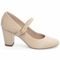 Sapato Mary Jane Boneca com Fivela Torricella Salto 6 cm Confortável Bege - Marca Torricella