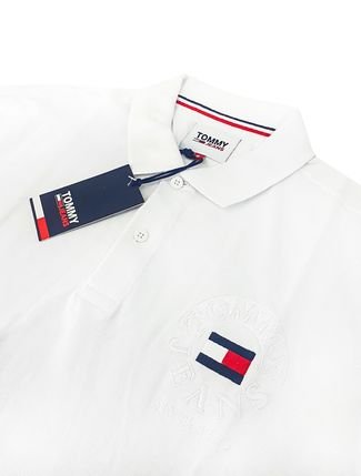 Polo Tommy Jeans Masculino Regular Timeless Circle Branca
