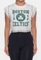 Cropped NBA Feminino College Boston Celtics Off White - Marca NBA