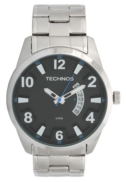 Relógio Technos 2115KSU/1A Prata/Preto - Marca Technos 