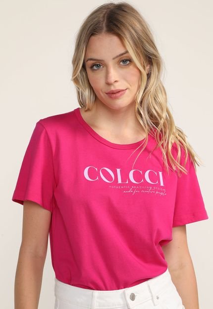 Camiseta Colcci Lettering Rosa - Marca Colcci