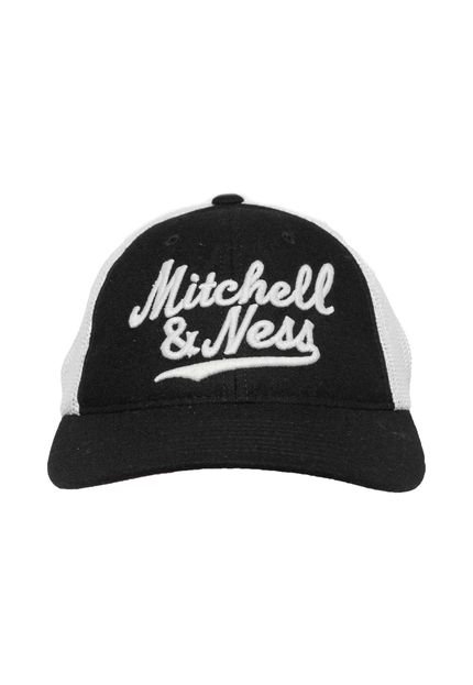 Boné Mitchell & Ness Meshback Slouch Preto/Bege - Marca Mitchell & Ness
