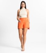 Shorts Feminino em Linho Select Laranja - Marca Rovitex