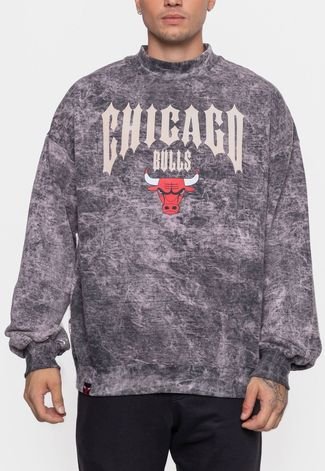 Moletom NBA Masculino Gothic Team Chicago Bulls Preto