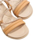 Campesí Sandália Feminina Calce Fácil Strass - Camel - Marca Campesi