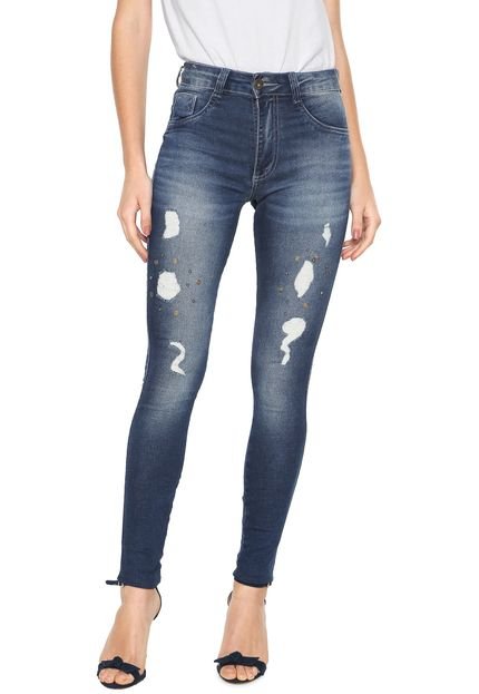 Calça Jeans Biotipo Skinny Ilhoses Azul - Marca Biotipo