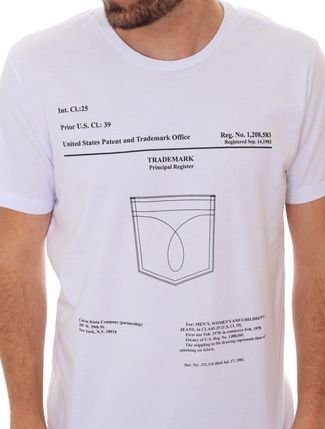 Camiseta Calvin Klein Jeans Masculina Trademark Branca